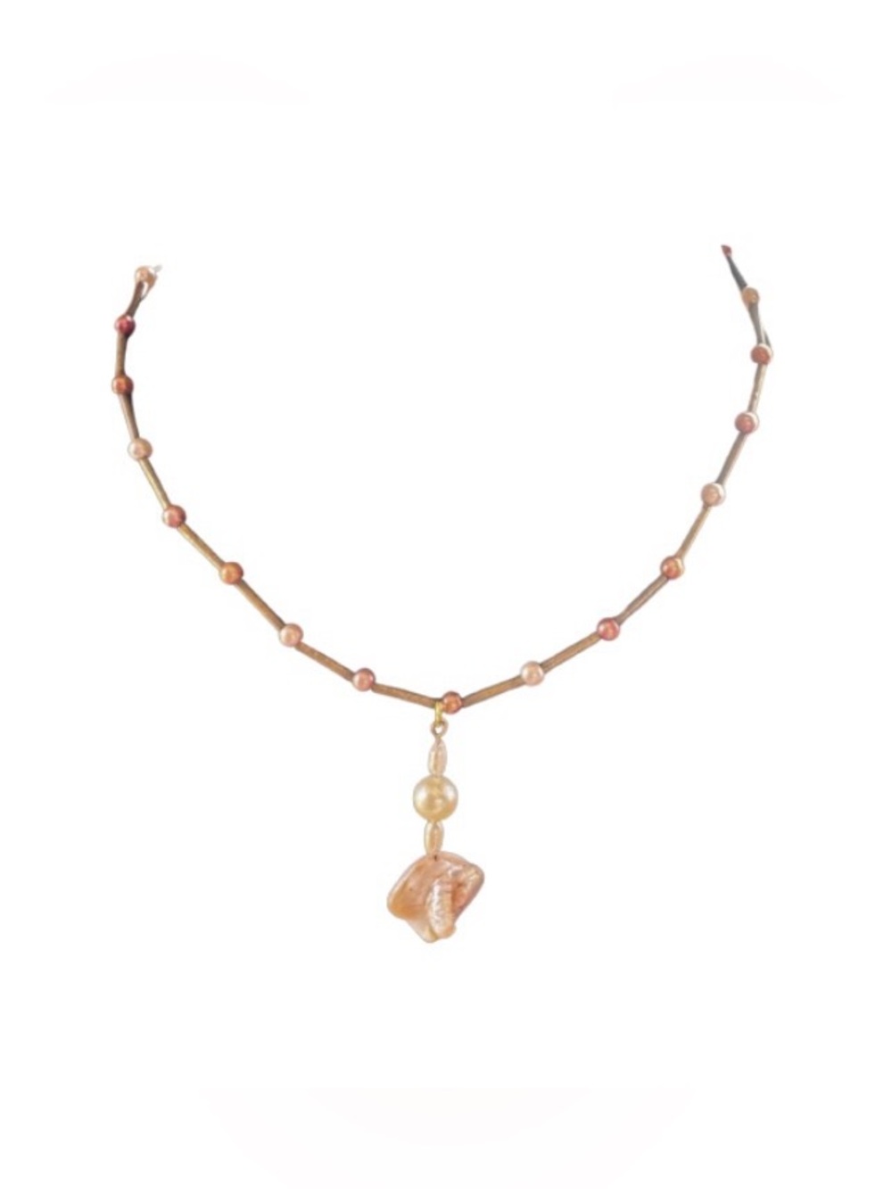 Hand Crafted Abalone and Genuine Pearl Choker